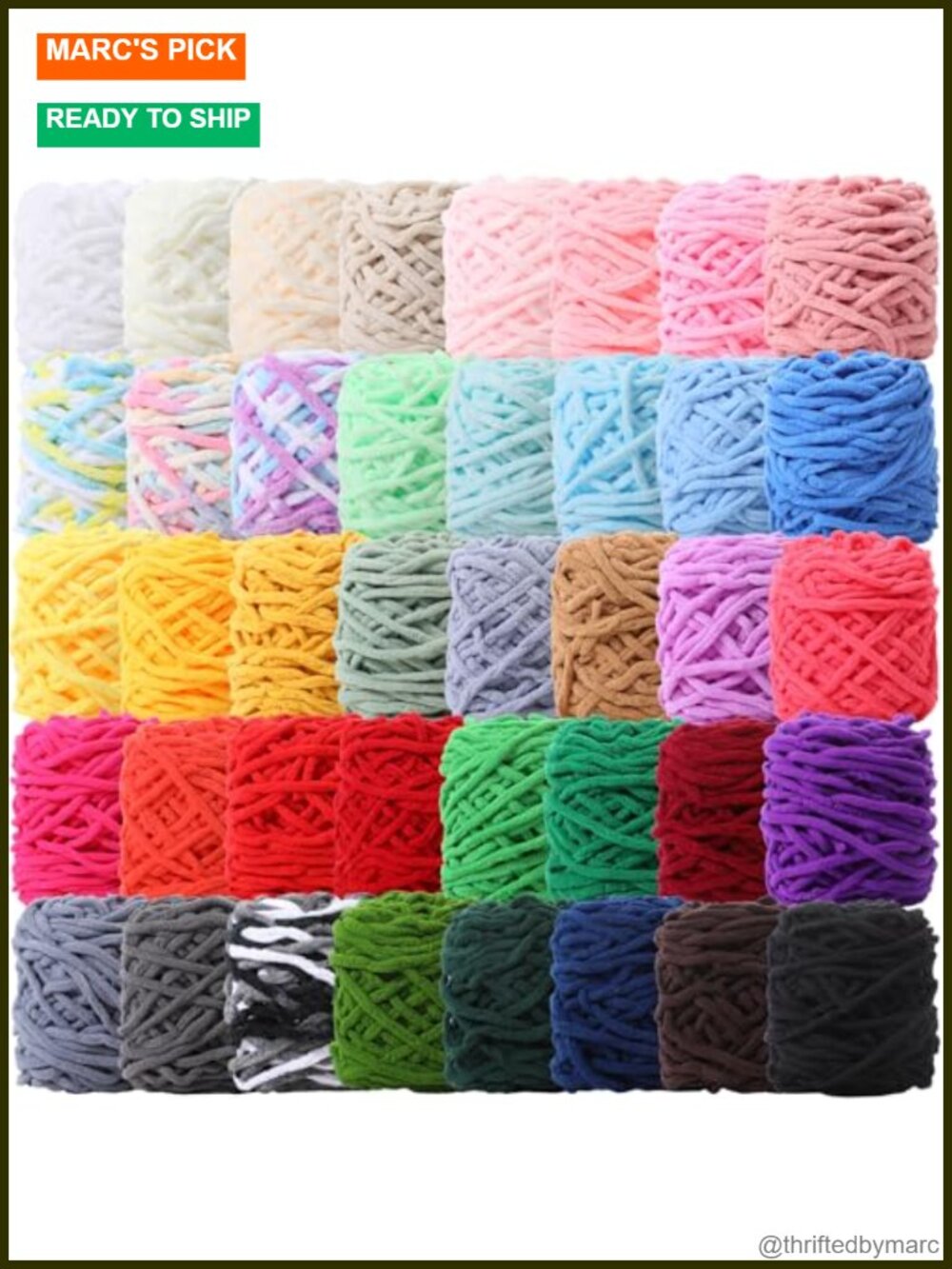 Chenille Yarn 40 Skeins Crochet Knitting Soft Plush Craft DIY